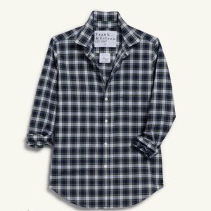 Frank & Eileen Women’s Navy and Green Plaid Light Flannel Shirt